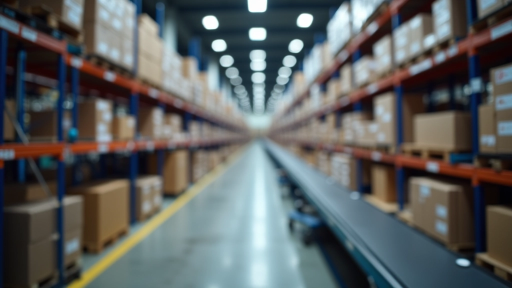 Modernes Logistikzentrum mit automatisierter Infrastruktur und Lagerbeständen